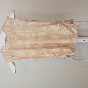Pilcro Beige Sleeveless Top with Side Ties